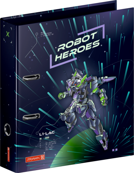 BRUNNEN Ordner Robot Heroes | A4, 70 mm, dunkelblau/lila